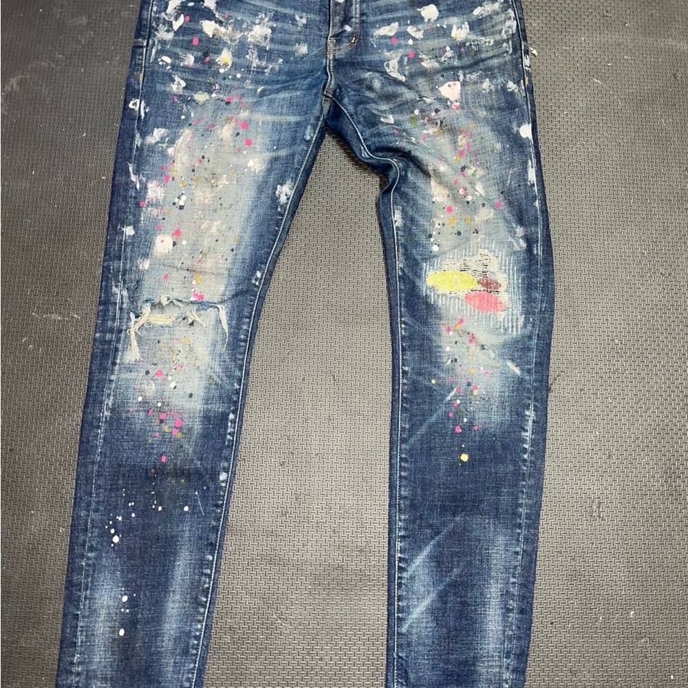 Purple brand jean splatter